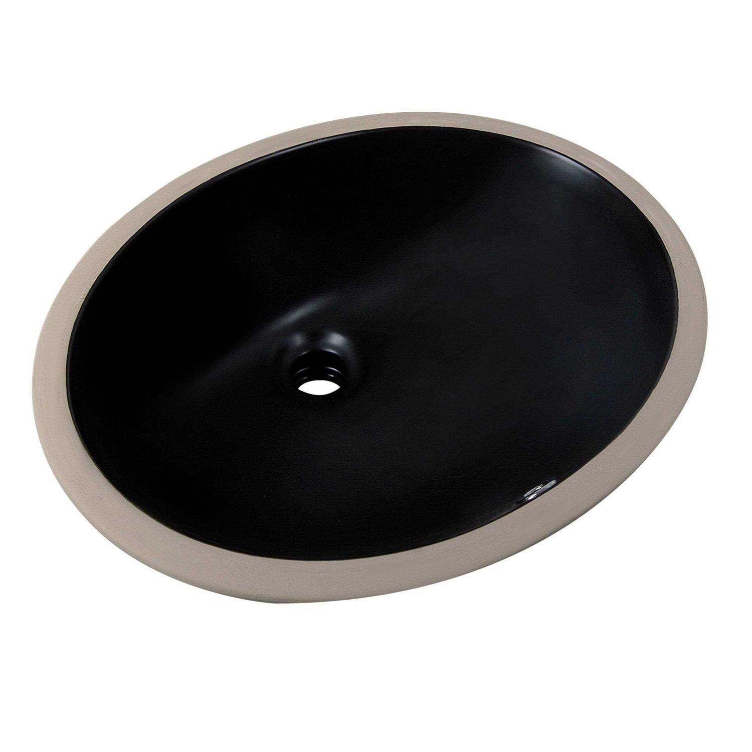DeerValley DV-1U303 Symmetry 18 X 15 Oval Undermount Bathroom Sink with Overflow Hole - Image 4