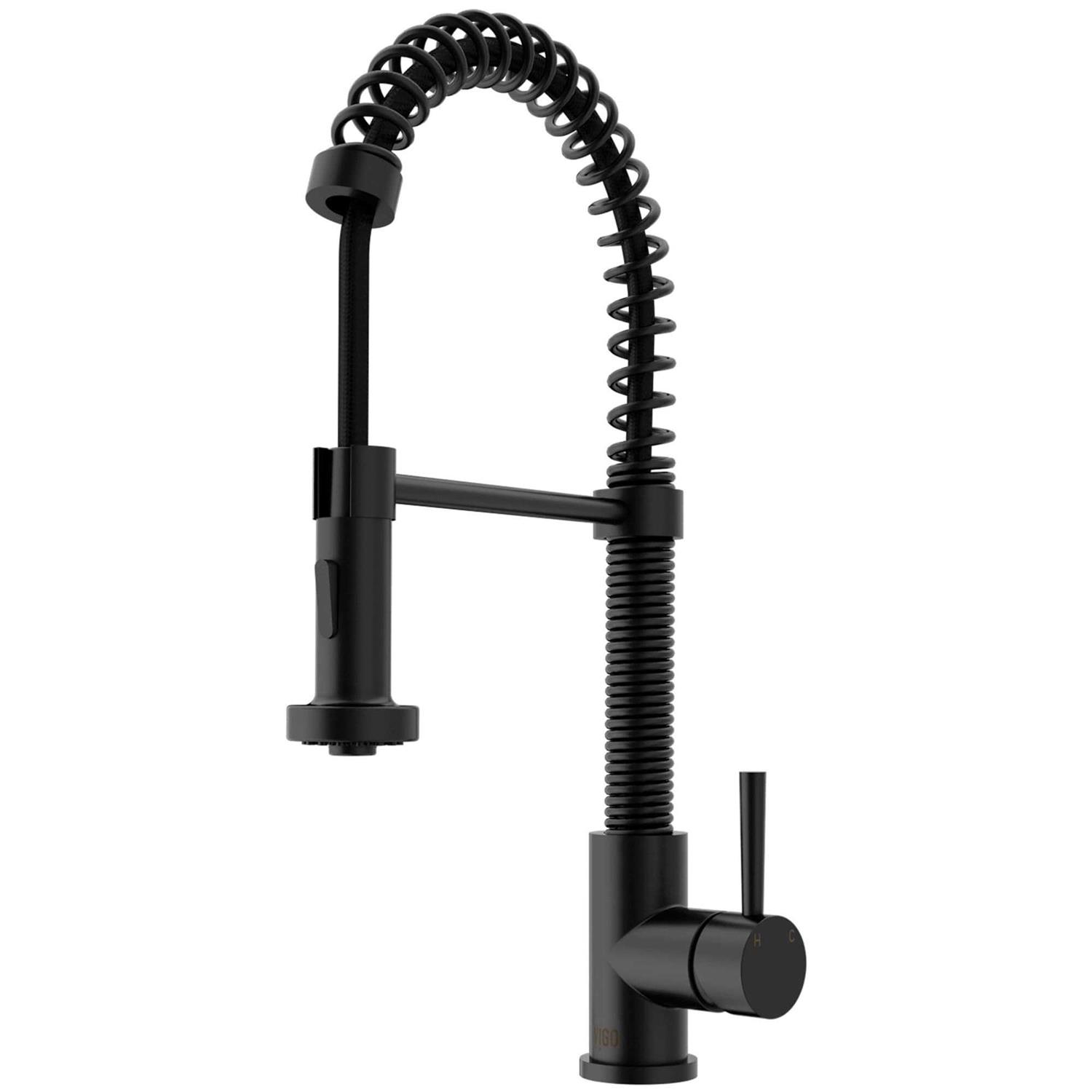 Vigo Edison Single-Handle Pull-Down Sprayer Kitchen Faucet in Matte Gold/Matte Black VG02001MGMB - Image 4