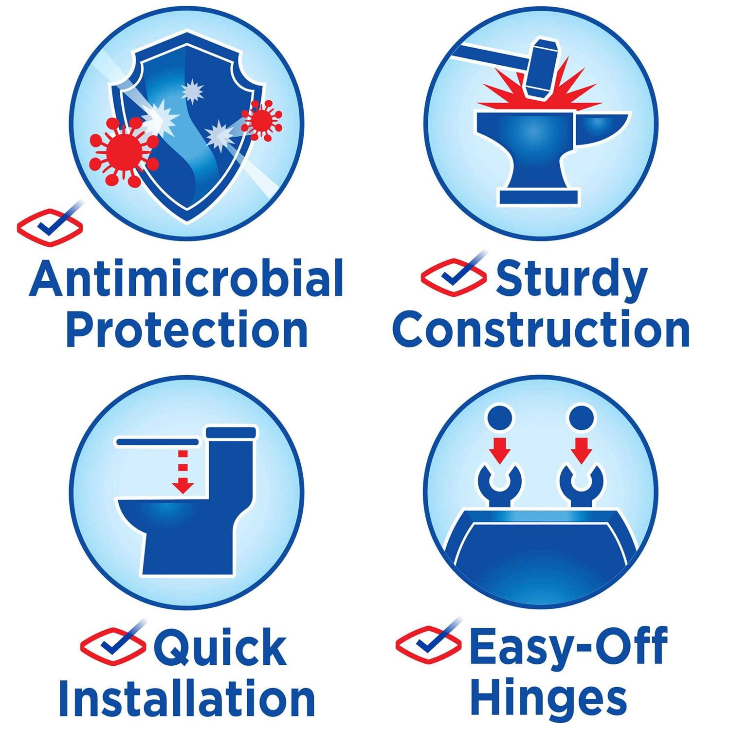 Clorox Antimicrobial Round Soft Cushioned Toilet Seat - Image 3