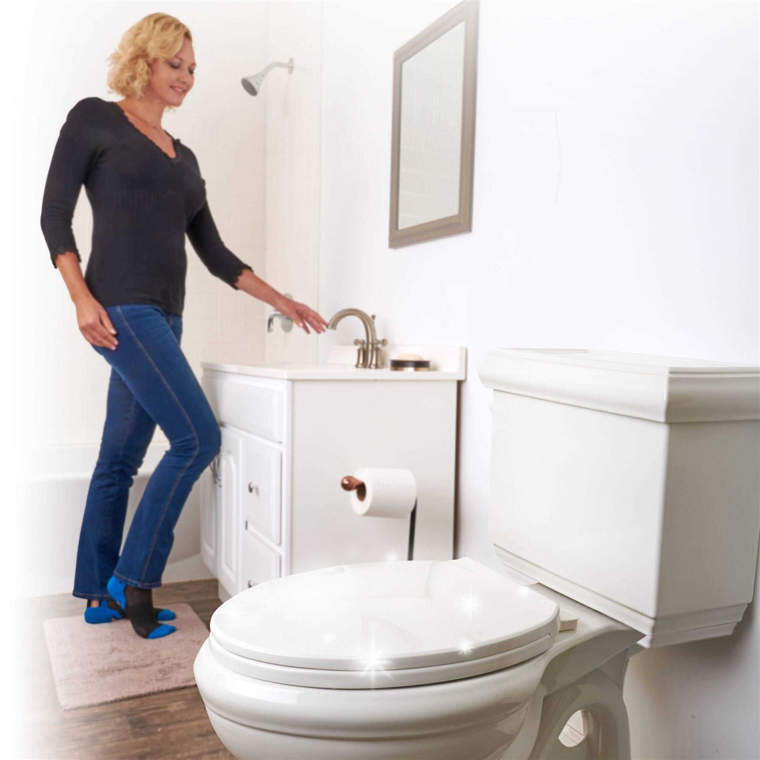 Clorox Antimicrobial Round Soft Cushioned Toilet Seat - Image 4