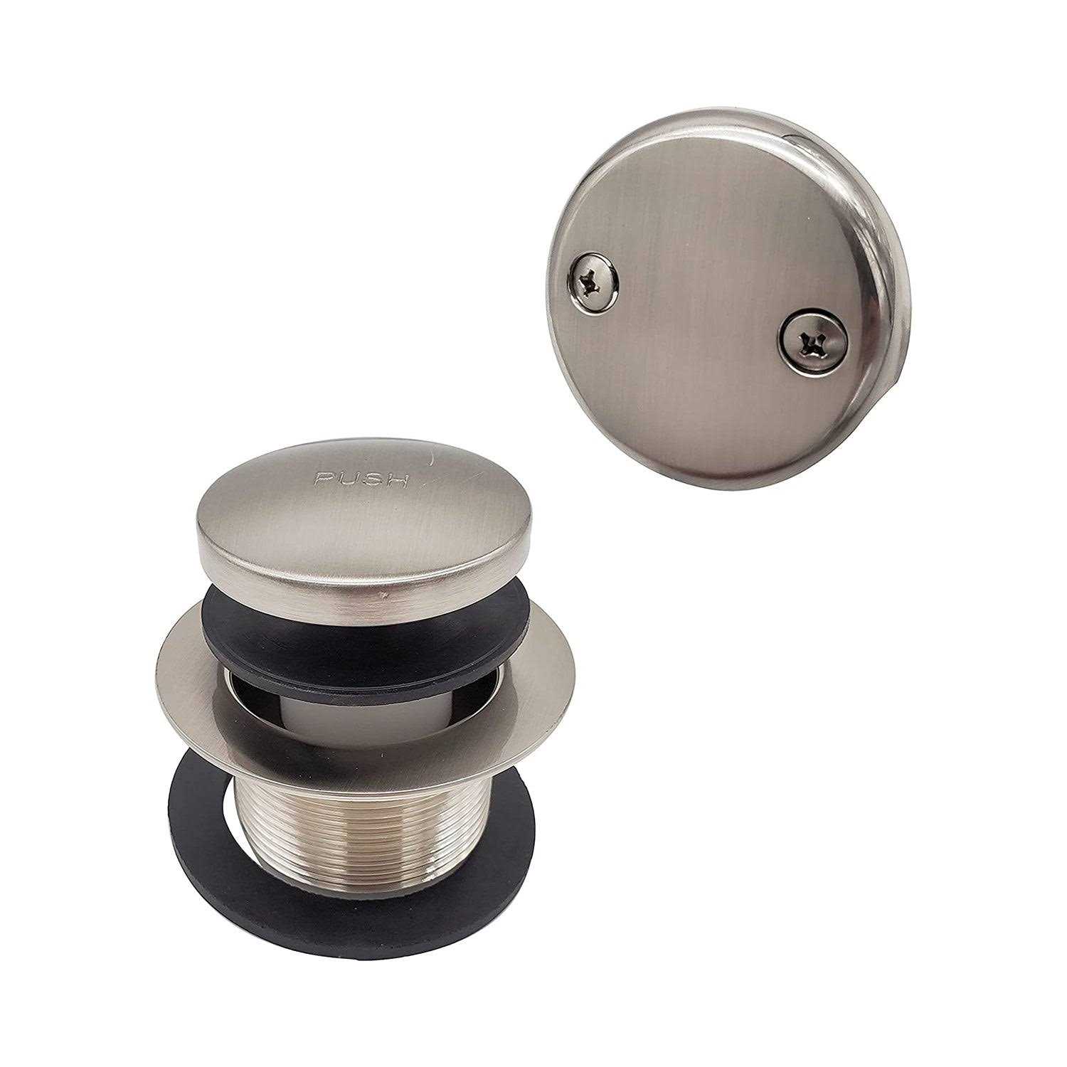 Westbrass 14 inch White Poly Bath Overflow Assembly with Tip-Toe Drain and 2-Hole Faceplate - Image 5