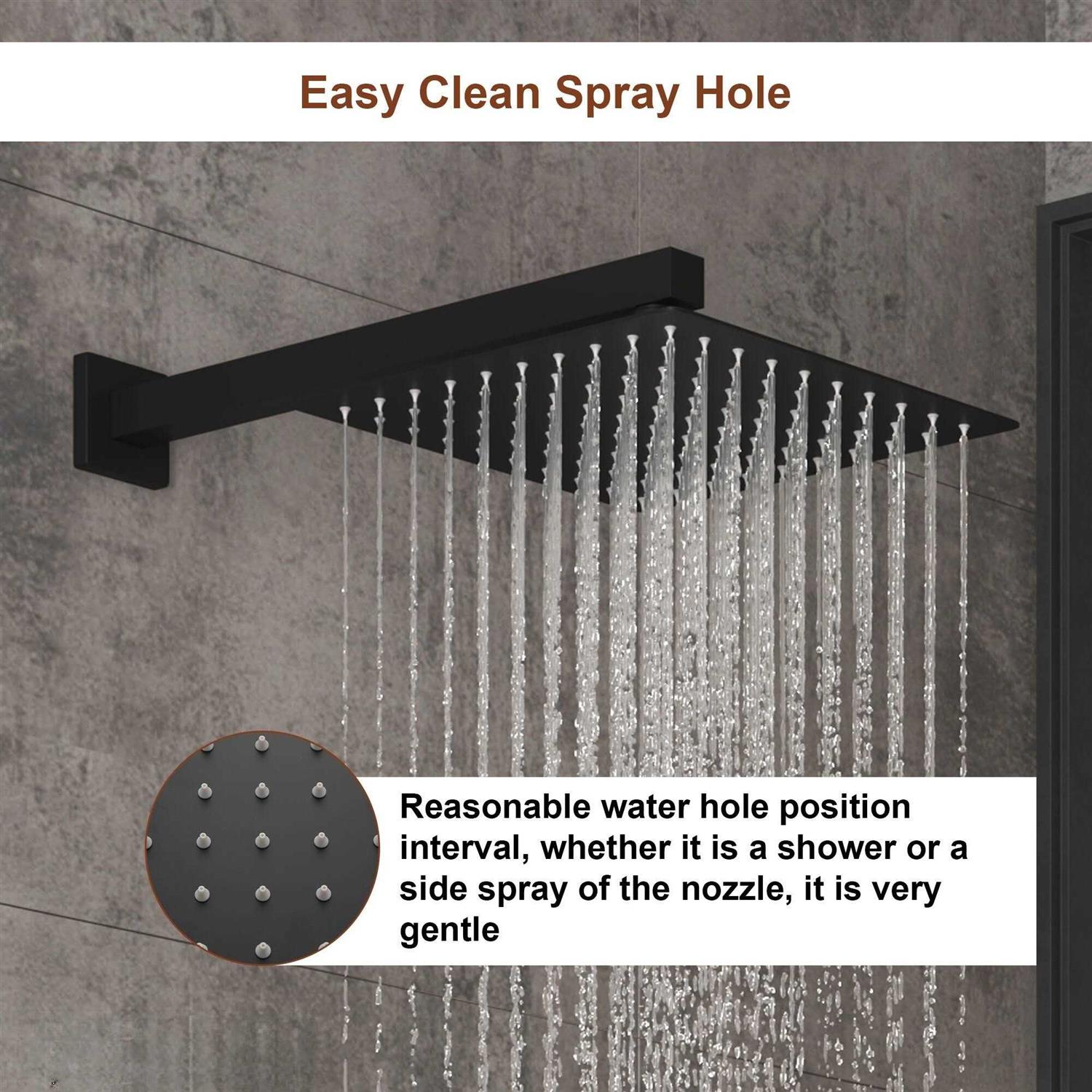 Mondawe 3-Spray Patterns 10 in. Wall Mount Square Rainfall Dual Shower Heads - Image 2