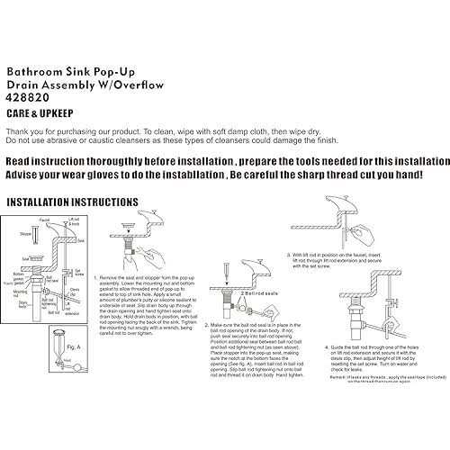 Artiwell Sink Pop-Up Drain Stopper Assembly with Lift Rod and Overflow - Image 3