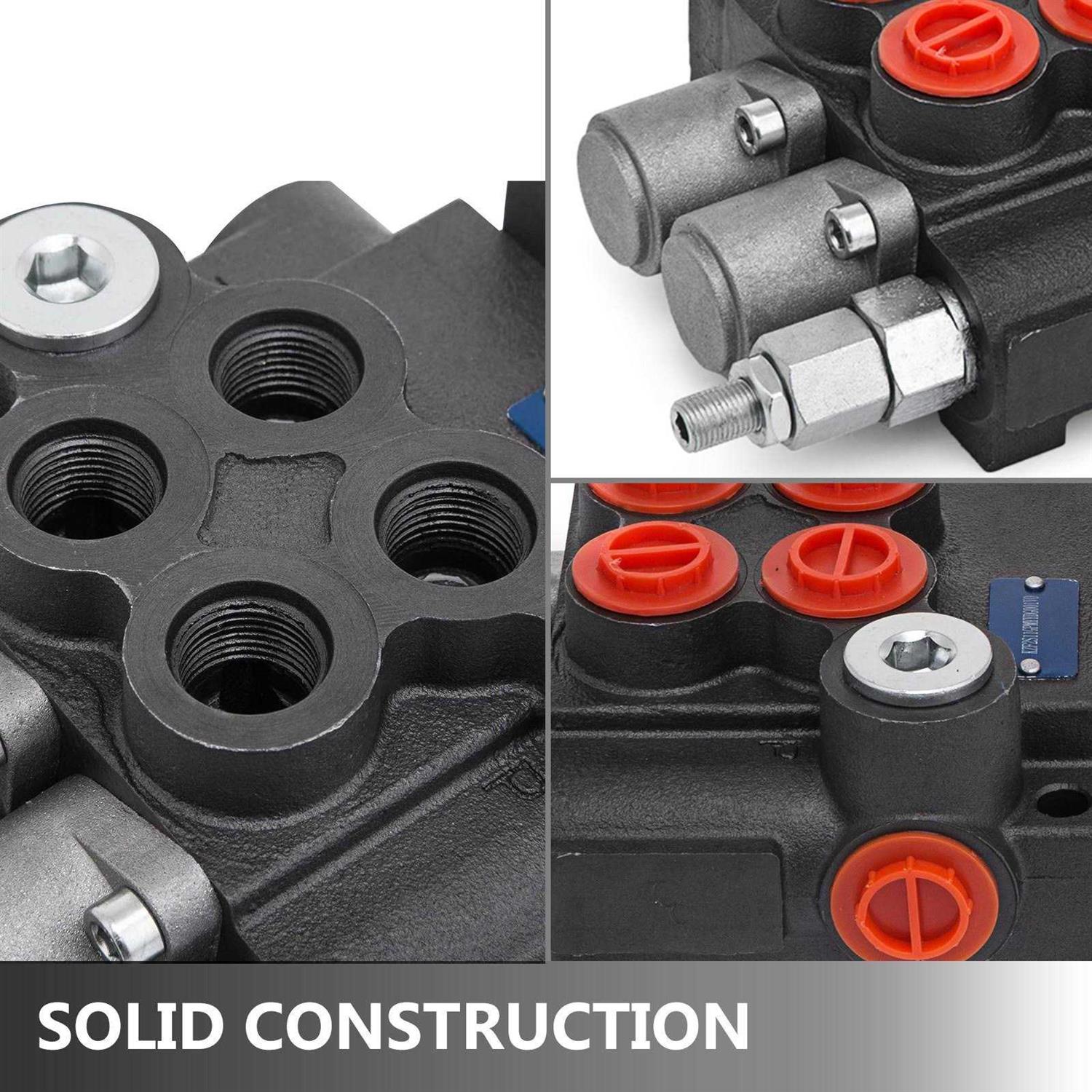 VEVOR Hydraulic Valve 2 Spool Hydraulic Joystick Control Valve 11gpm Hydraulic Directional Control Valve Double Acting for Trac - Image 3