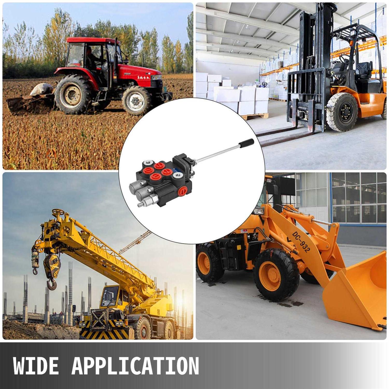 VEVOR Hydraulic Valve 2 Spool Hydraulic Joystick Control Valve 11gpm Hydraulic Directional Control Valve Double Acting for Trac - Image 5