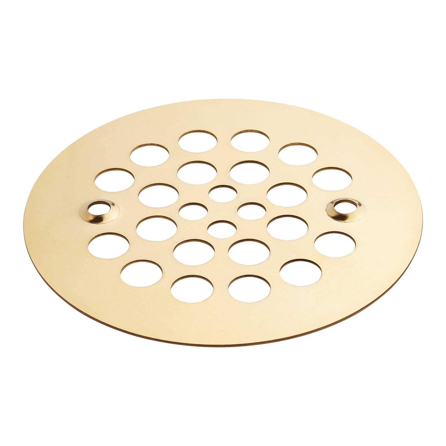 signature hardware Round Shower Drain Strainer Brushed Gold - Image 2