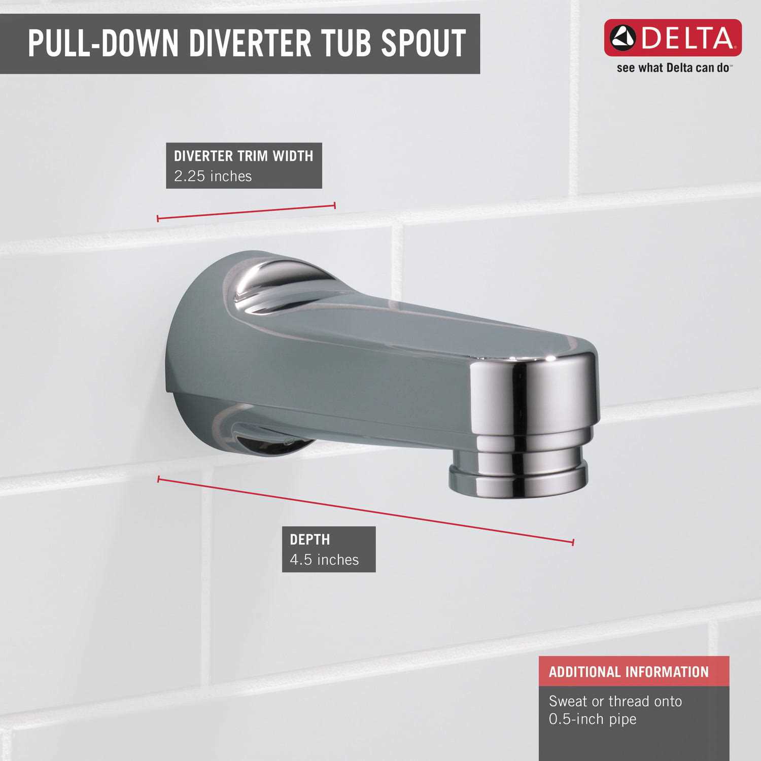 Delta RP17453SS Pull-Down Diverter Tub Spout - Image 5