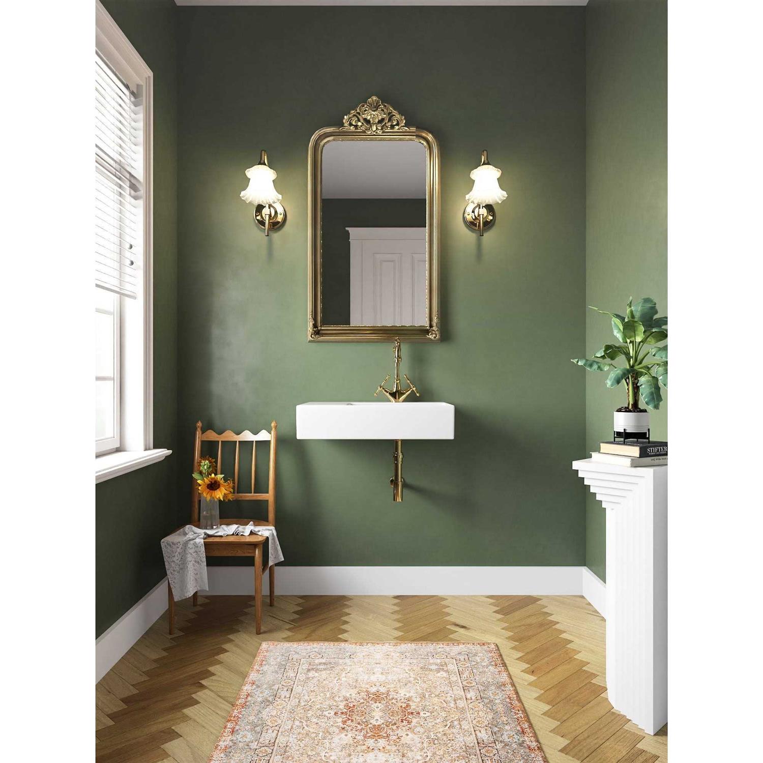 DeerValley DV-1WS0126R 16.54 White Ceramic Rectangular with Overflow Wall Mount Bathroom Sink - Image 3