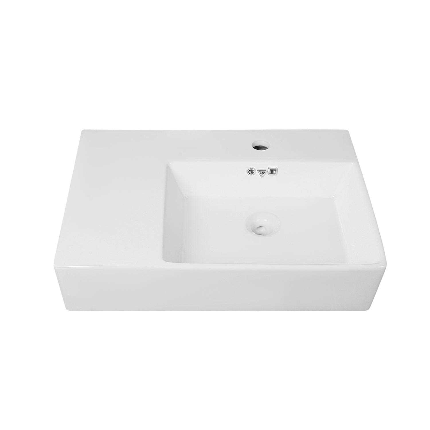 DeerValley DV-1WS0126R 16.54 White Ceramic Rectangular with Overflow Wall Mount Bathroom Sink - Image 5