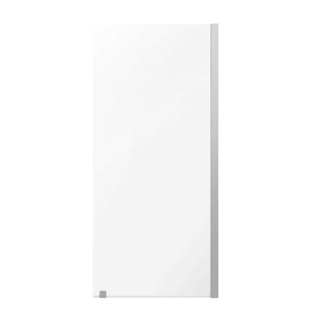 Ove Decors Austin 34-7/16 in. W x 72 in. H Rectangular Fixed Shower Door Frameless Alcove Shower Enclosure in Nickel