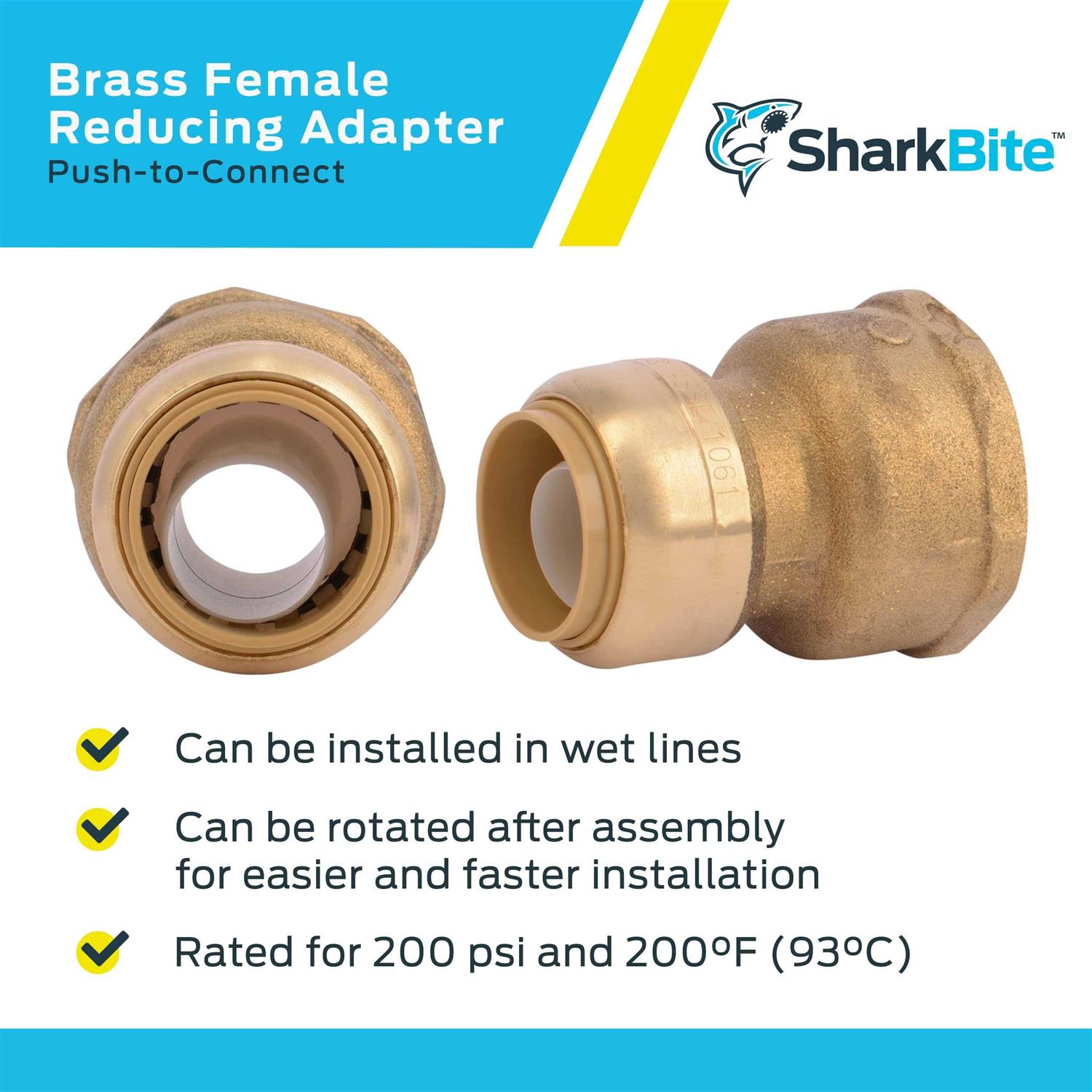 SharkBite 3/4 in. x 1 in. Push-to-Connect Brass Water Softener Adapter - Image 5