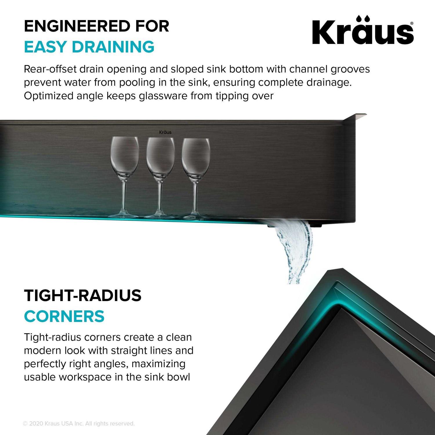 Kraus Kore Workstation 32 Undermount 16 Gauge Stainless Steel Single Bowl Kitchen Sink in PVD Gunmetal Finish with Accessories - Image 5