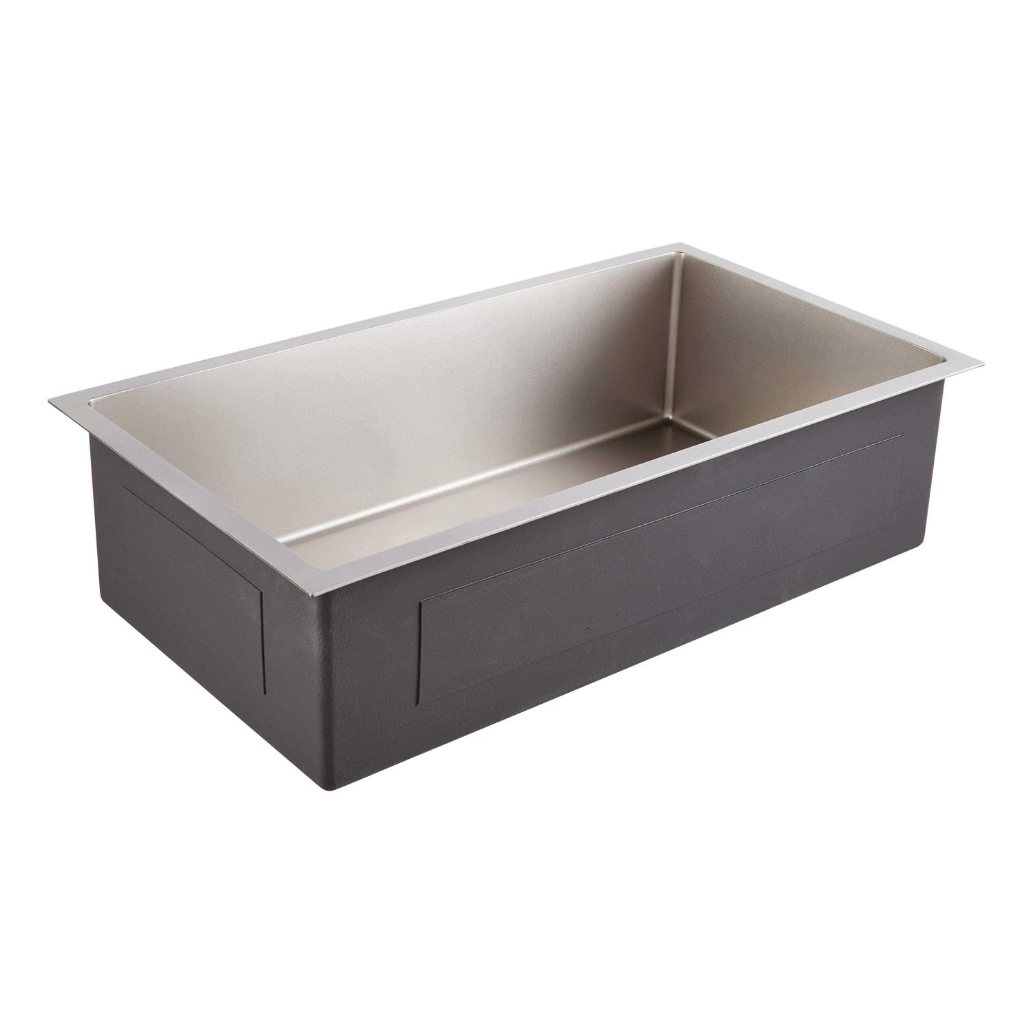 Signature Hardware Atlas Undermount Single Basin Stainless Steel Kitchen Sink with Sound Dampening - Image 4