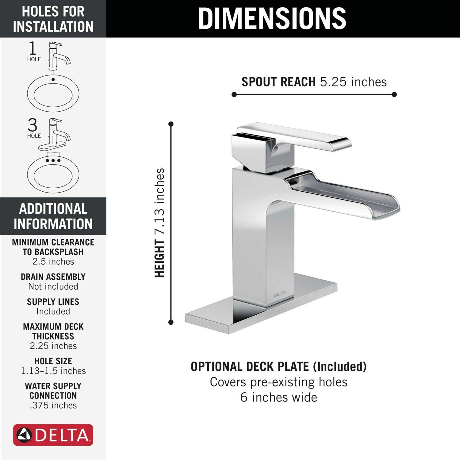 Delta Ara Single Handle Channel Bathroom Faucet 568LF - Image 5