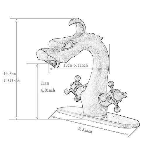 Senlesen Dragon Shape Oil Rubbed Bronze Two-Handle One Hole Bathroom Sink Mixer Tap Faucet Deck Mount Lavatory - Image 3