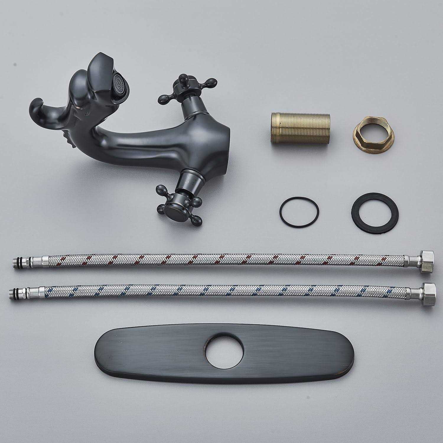 Senlesen Dragon Shape Oil Rubbed Bronze Two-Handle One Hole Bathroom Sink Mixer Tap Faucet Deck Mount Lavatory - Image 4