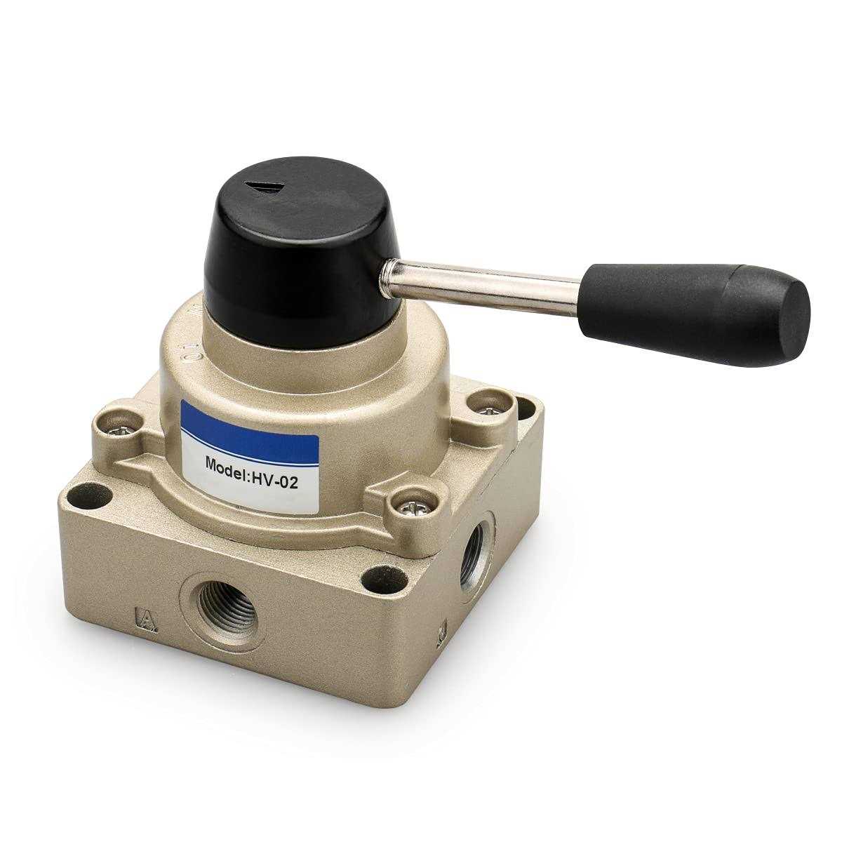 Baomain Rotary lever hand valve HV-02 PT1/4 Air Flow Control 3 Position 4 Way - Image 4