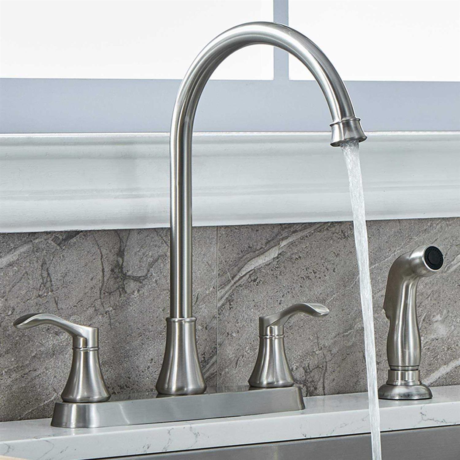 VALISY 3 Hole or 4 Hole Handle Kitchen Faucet with Side Sprayer