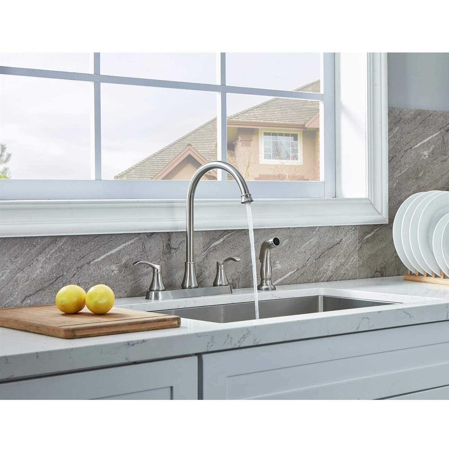 VALISY 3 Hole or 4 Hole Handle Kitchen Faucet with Side Sprayer - Image 5