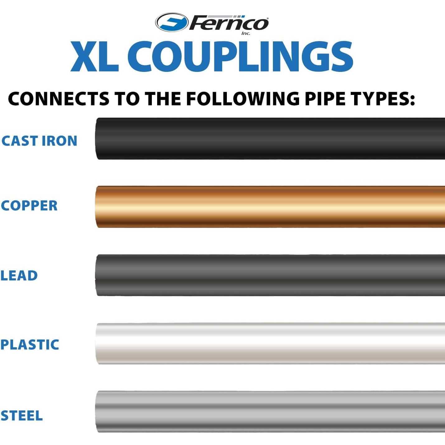 Fernco XL Flexible Pipe Coupling 2 CI/Plastic/Steel to 2 CI/Plastic/Steel 1056-222 - Image 4