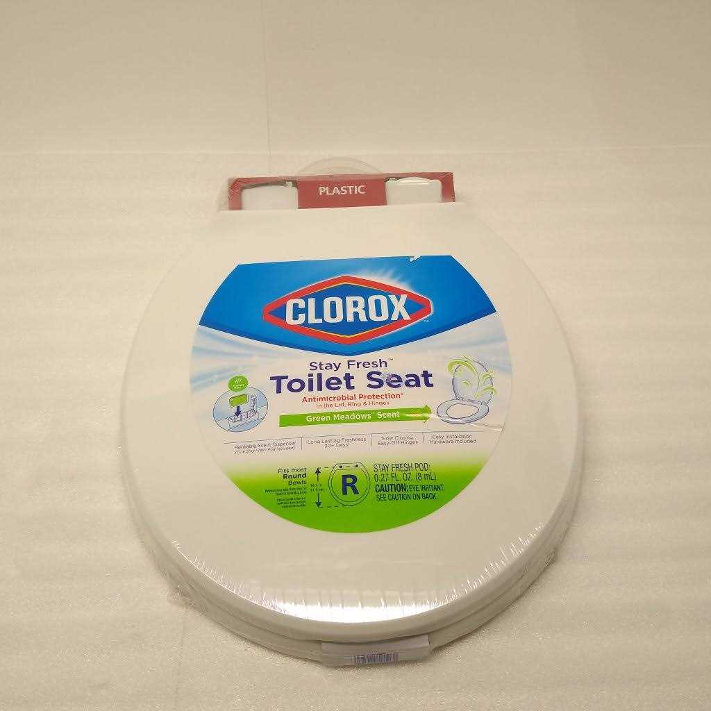 Clorox Antimicrobial Round Stay Fresh Scented Plastic Toilet Seat with Easy-off Hinges - Image 3