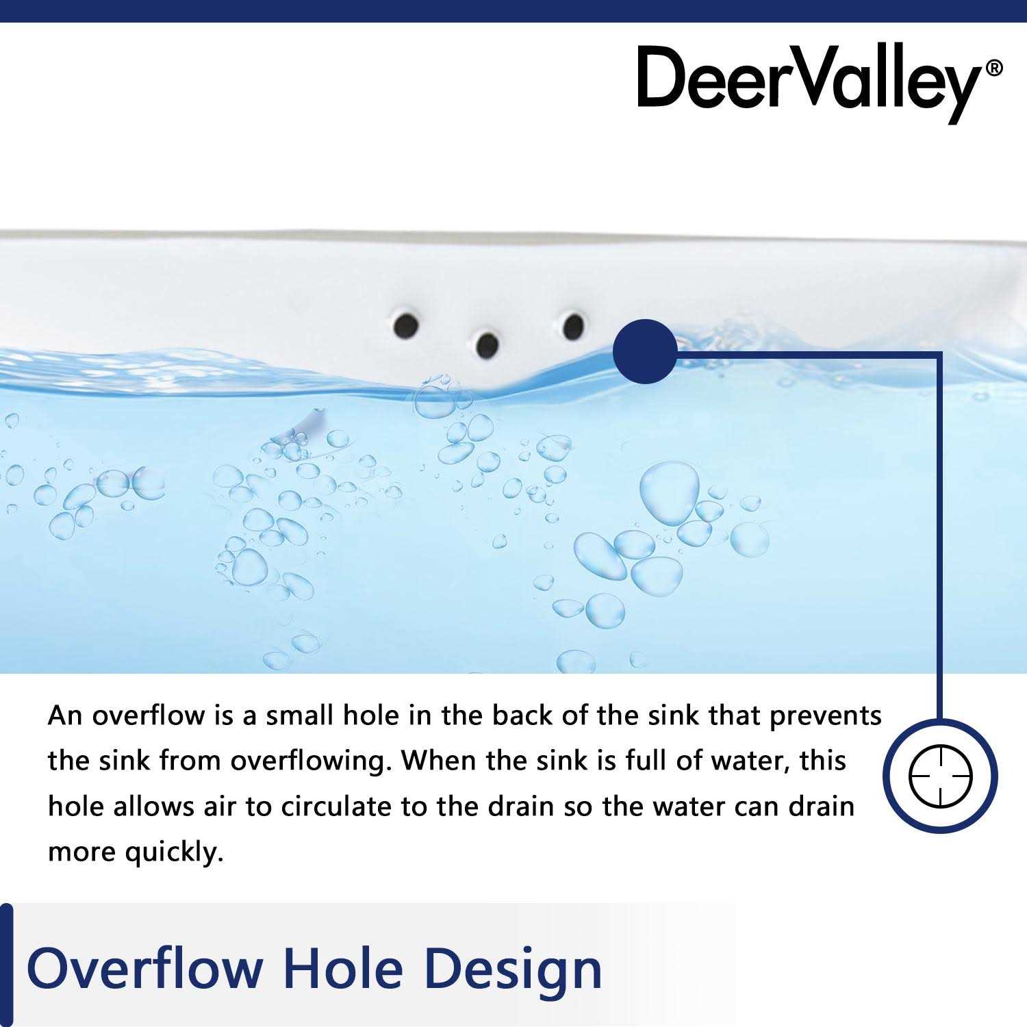 DeerValley DV-1U307 Ursa 16 X 14 Rectangular Vitreous China Undermount Bathroom Sink with Overflow - Image 5