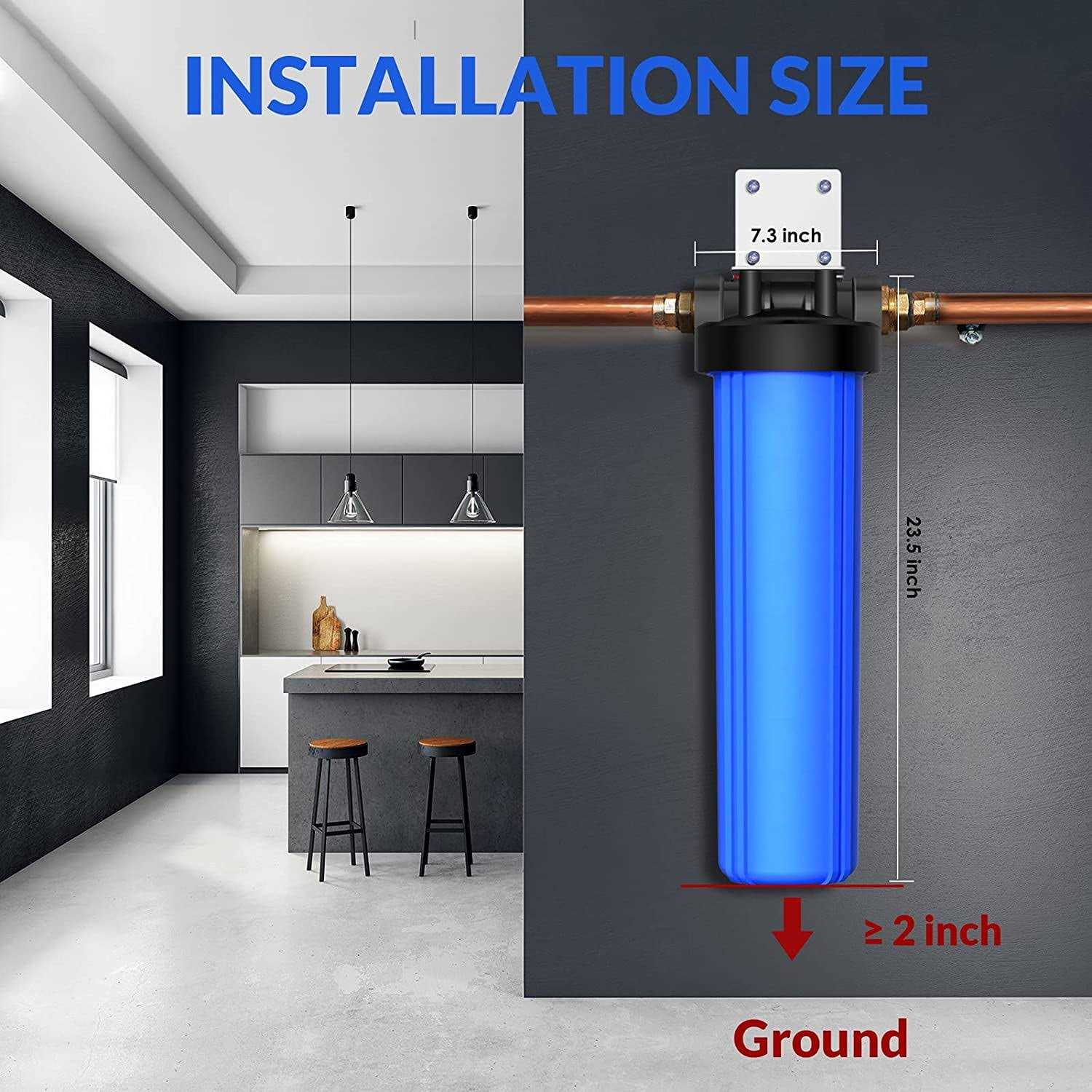 SimPure Whole House Water Filter Housing 20 x 45 Sediment Carbon cartridge Universal Housing - Image 4
