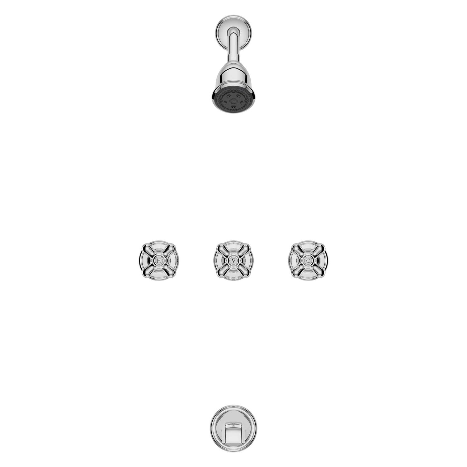 Pfister LG01-8CBC 3-Handle Tub and Shower Faucet with Cross Handles - Image 4