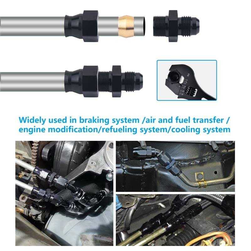 Breezliy 6AN Male Flare to 3/8 Fuel Hardline Tube Fitting Adapter Straight Connector Aluminum Alloy - Image 5