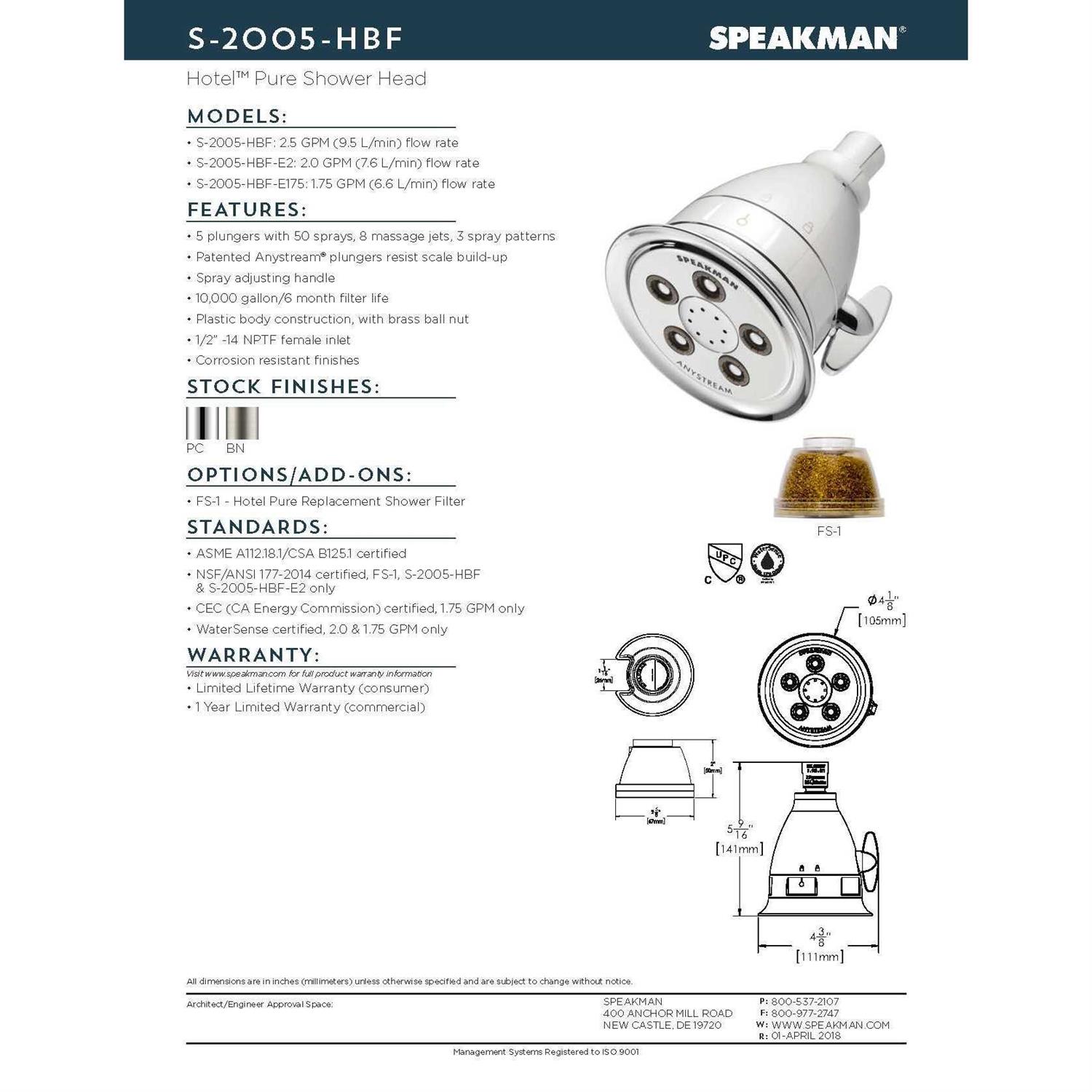 Speakman Hotel Pure Replacement Shower Filter FS-1 - Image 4