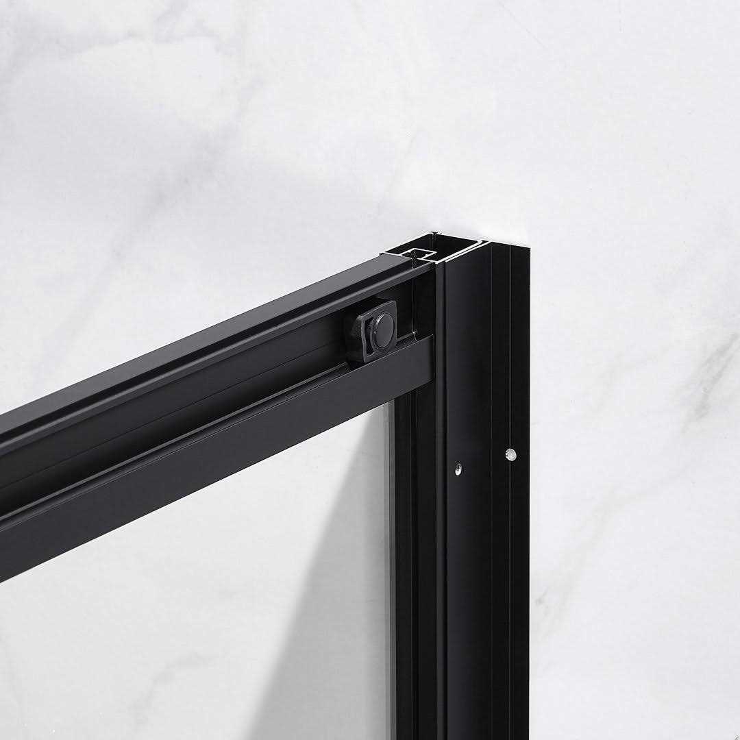 Ove Decors Marissa 34 in. W x 78.7 in. H Square Sliding Framed Corner Shower Enclosure in Black 15SGP-MARI34-BLKWM - Image 3