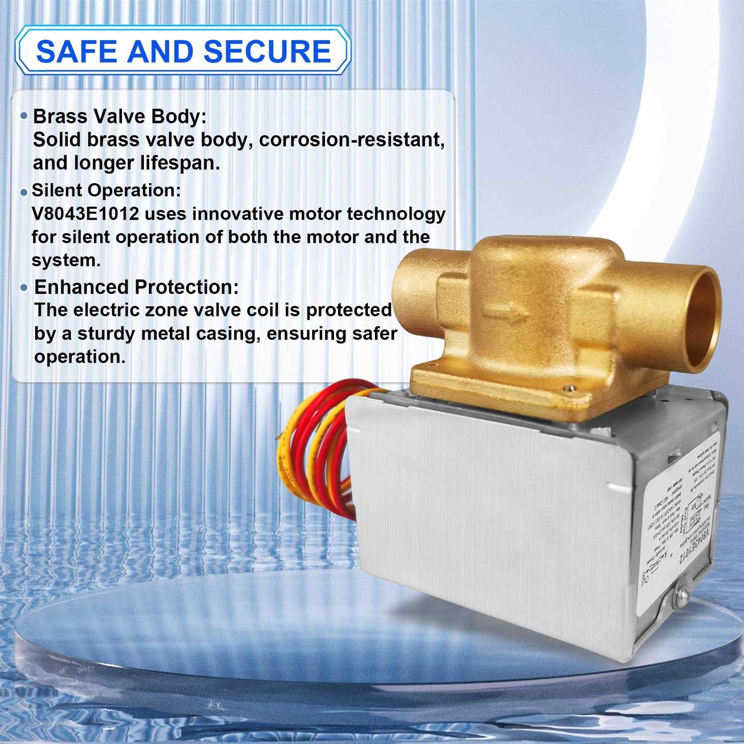 for Honeywell V8043e1012 Zone Valve 3/4 Sweat Zone Valve replacement for Honeywell GID-661677 Zone Valve,Ideal replacement a Failed Honeywell Zone - Image 3