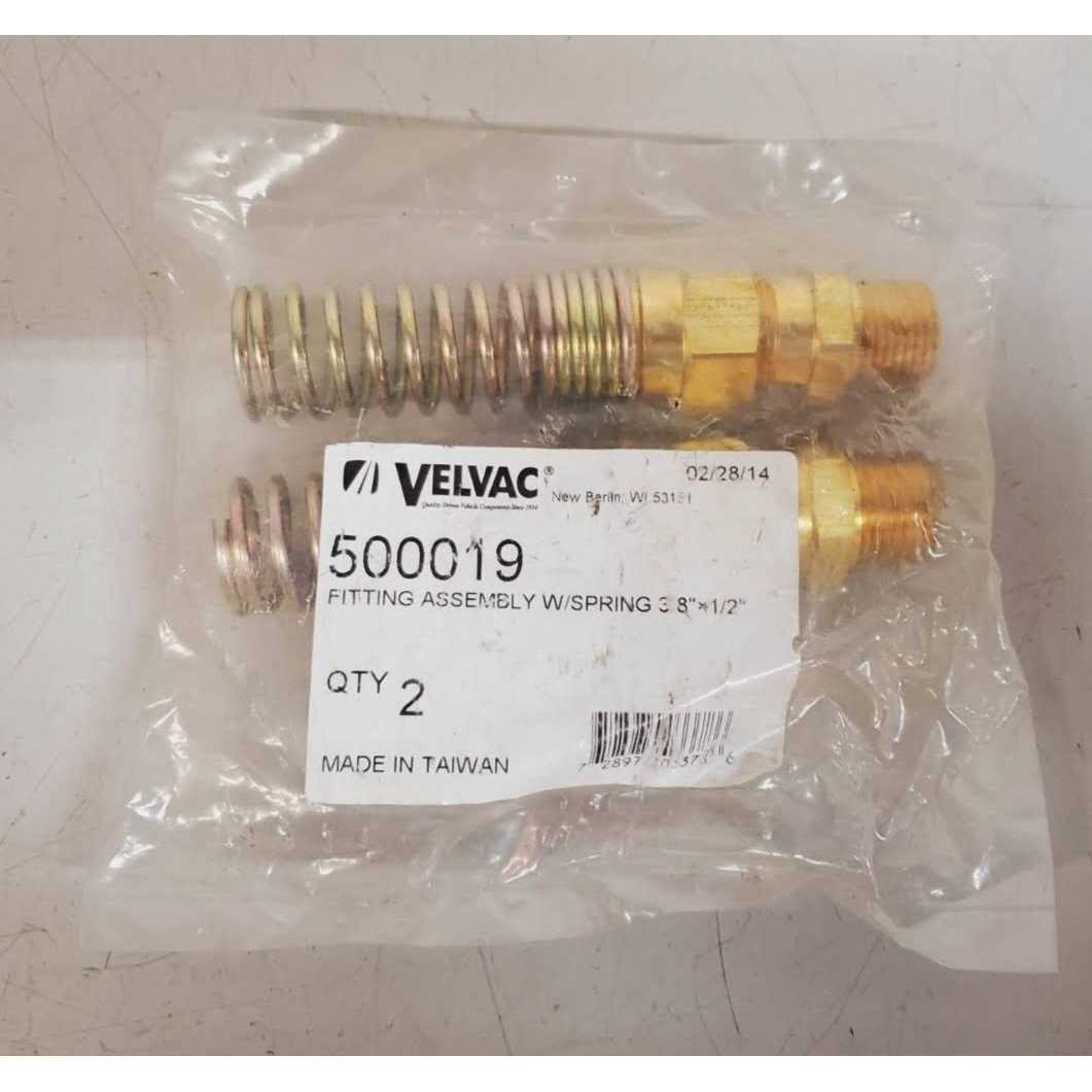 Velvac Fitting Assembly W/Spring 3/8X 1/2 500019 - Image 2
