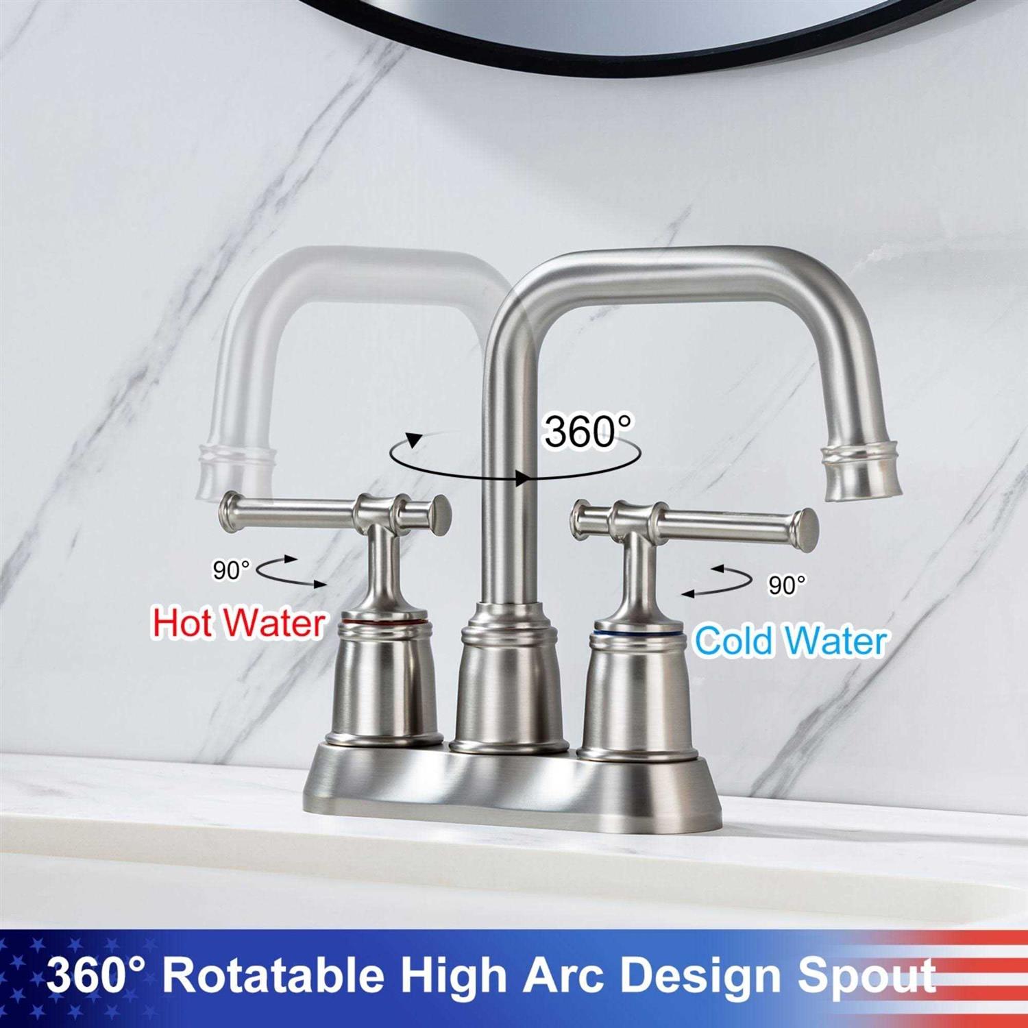 Rainlex Centerset Faucet 2-handle Bathroom Faucet with Drain Assembly RX3008LSJ - Image 5