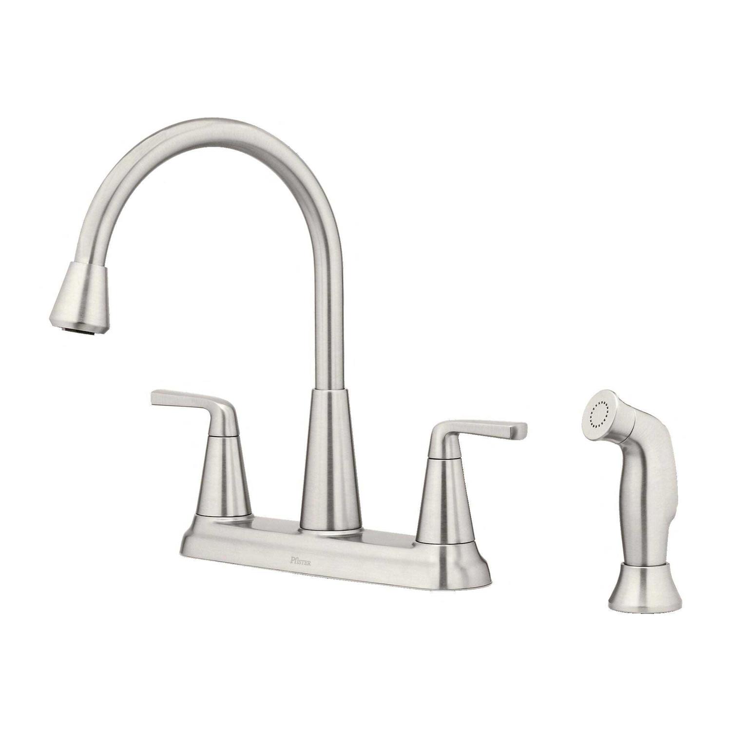 Pfister Allegan Spot Defense Stainless Steel 2-Handle Deck Mount High-Arc Kitchen Faucet