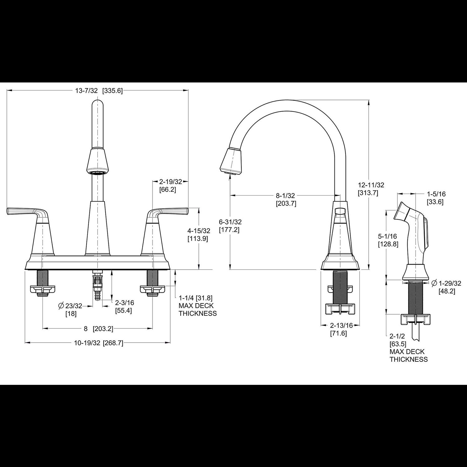 Pfister Allegan Spot Defense Stainless Steel 2-Handle Deck Mount High-Arc Kitchen Faucet - Image 2