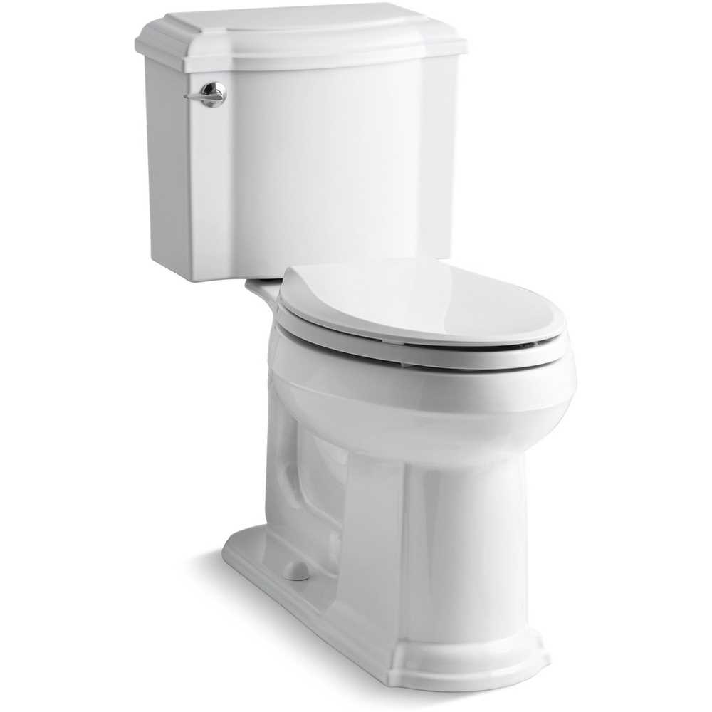 Kohler Toilet Devonshire Two-Piece Elongated 1.28 GPF with AquaPiston Technology - Less Seat White - K-3837-0