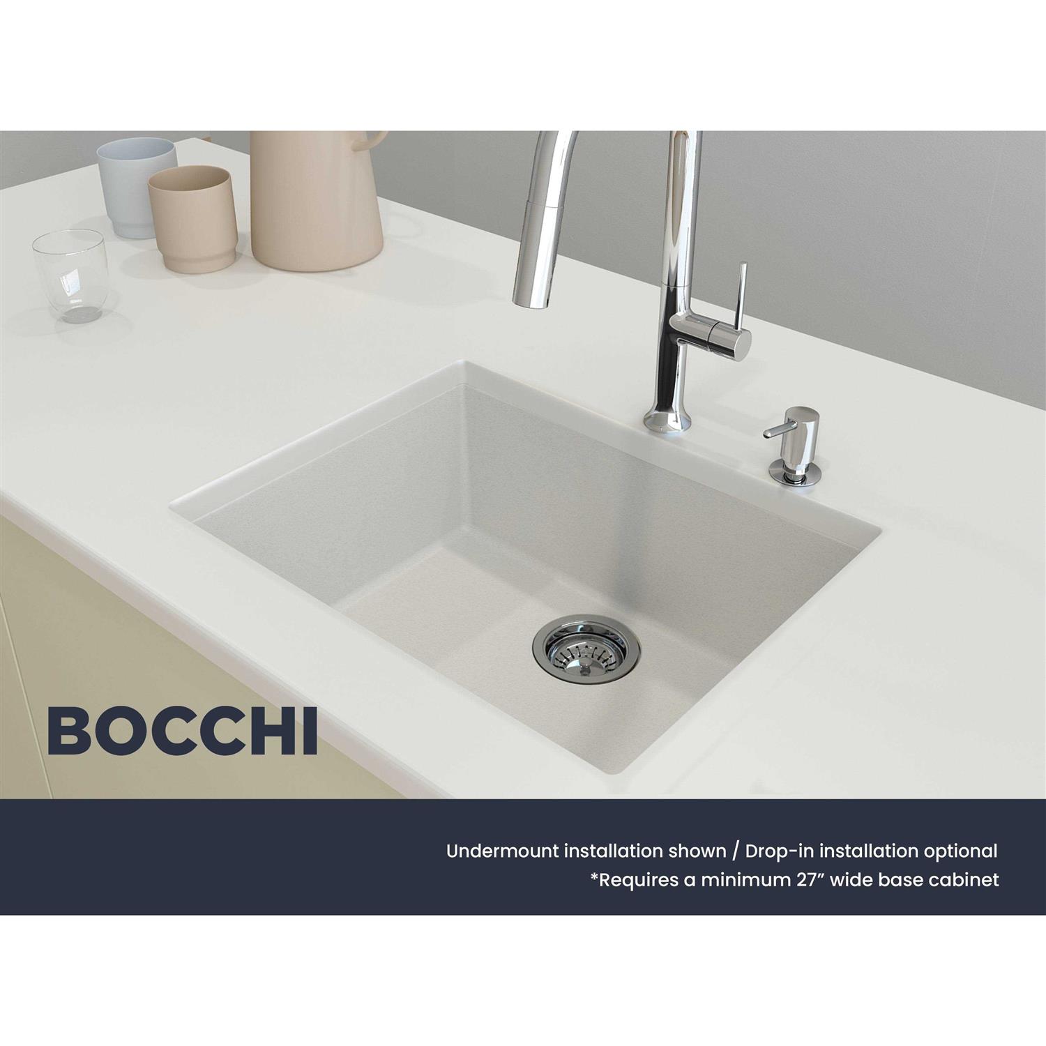 BOCCHI Length Campino Uno Dual Mount Granite Composite Single Bowl Kitchen Sink - Image 5