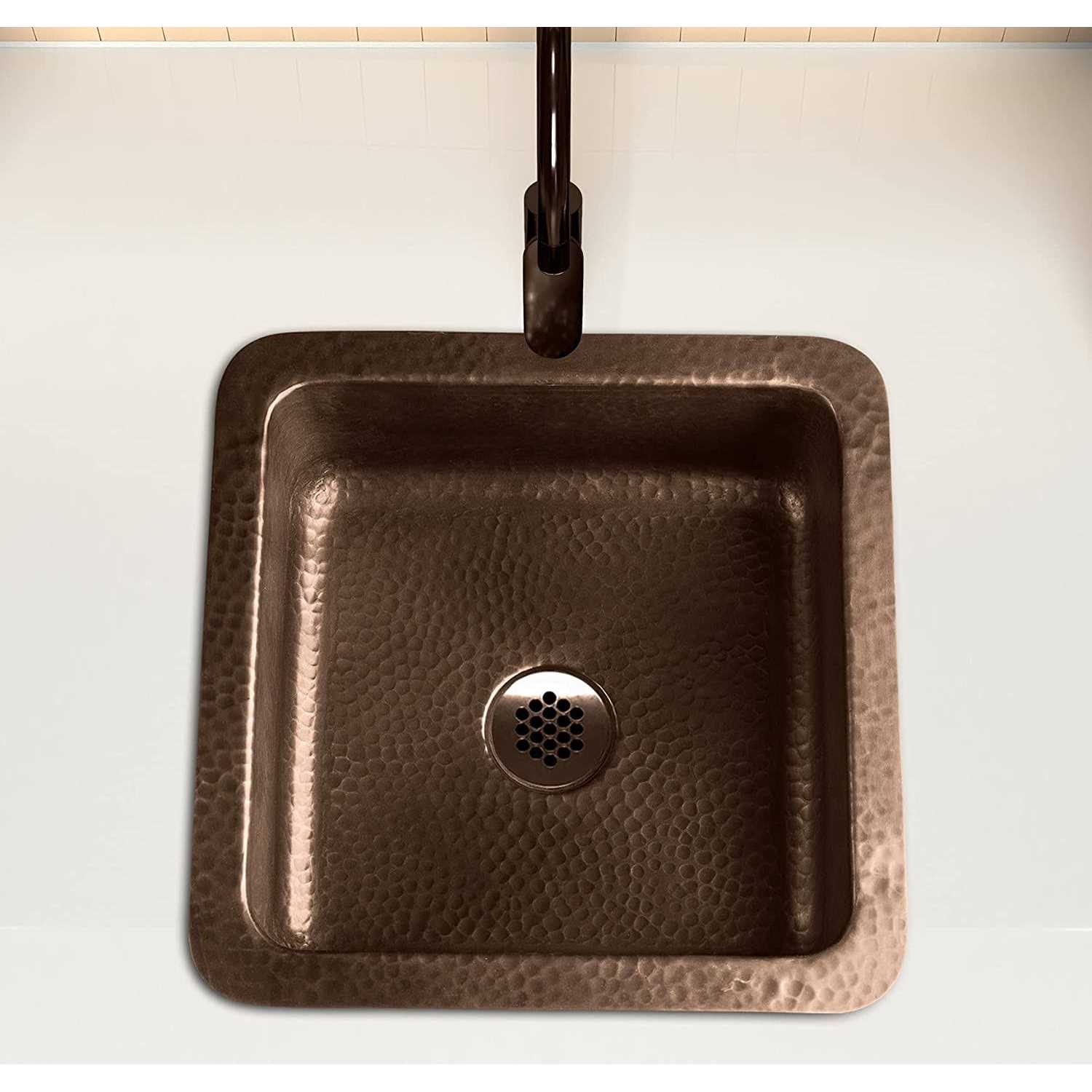 Monarch Abode Pure Copper 17093 Hand Hammered Glasgow Dual Mount Bar Prep Sink - Image 2