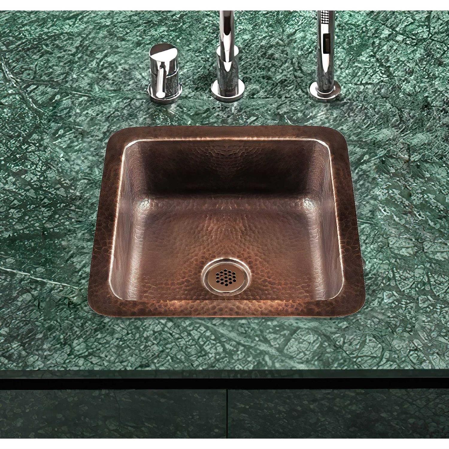 Monarch Abode Pure Copper 17093 Hand Hammered Glasgow Dual Mount Bar Prep Sink - Image 2