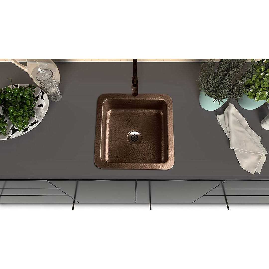 Monarch Abode Pure Copper 17093 Hand Hammered Glasgow Dual Mount Bar Prep Sink - Image 4
