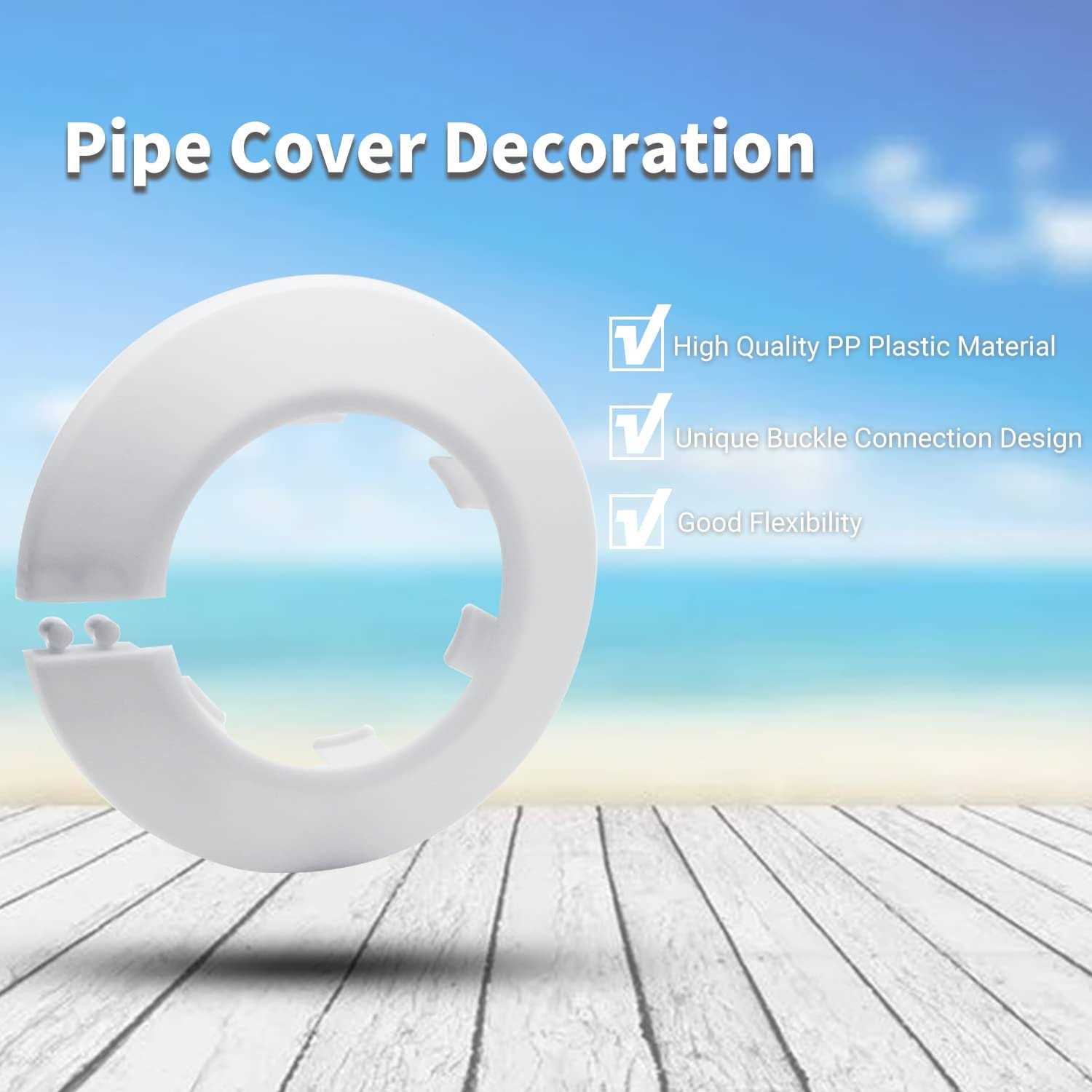 MroMax Fit Outer Diameter Flange Water Pipe Cover Decoration White Pipe Cover Radiator PP Plastic Escutcheon Collar for Wall Pipe - Image 3