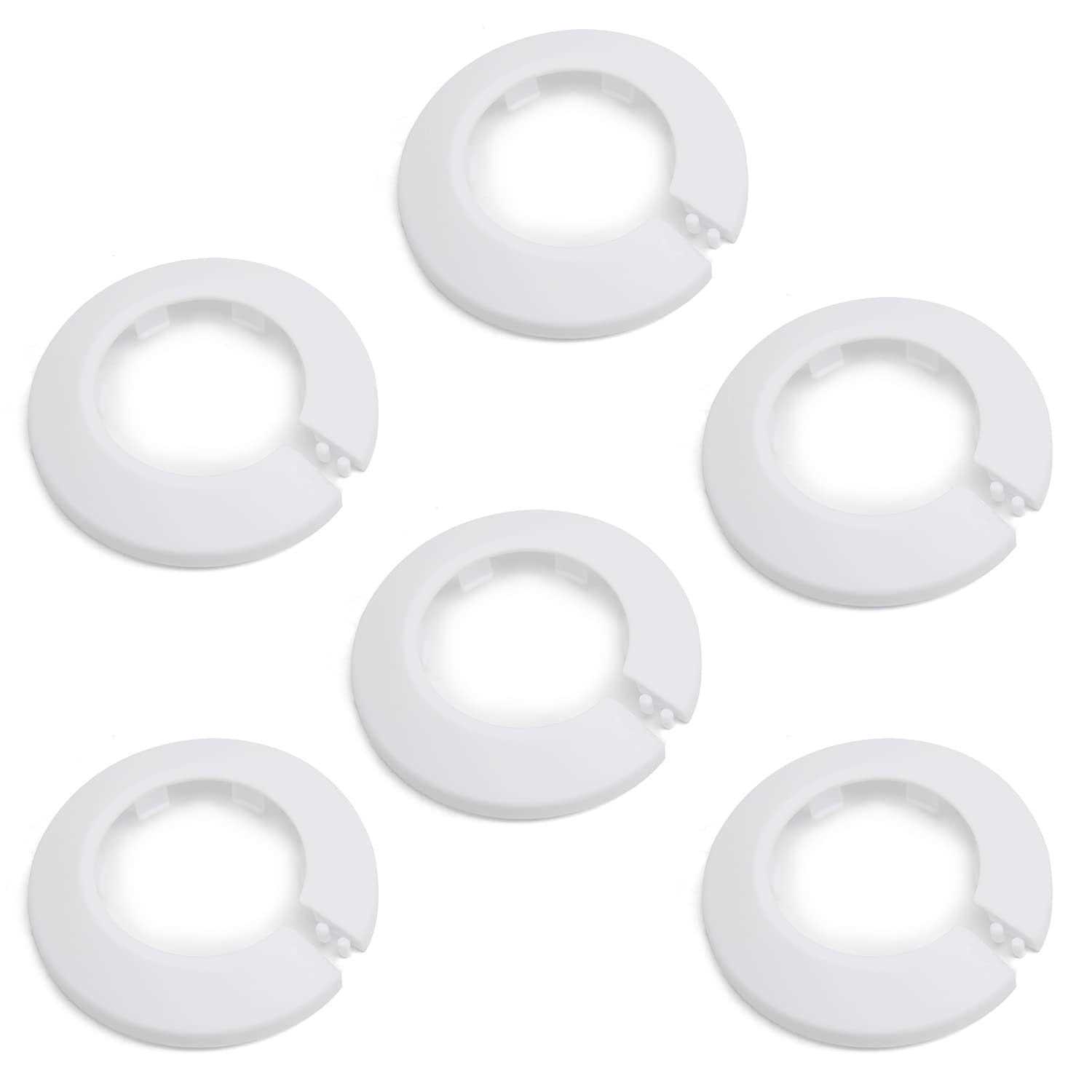 MroMax Fit Outer Diameter Flange Water Pipe Cover Decoration White Pipe Cover Radiator PP Plastic Escutcheon Collar for Wall Pipe