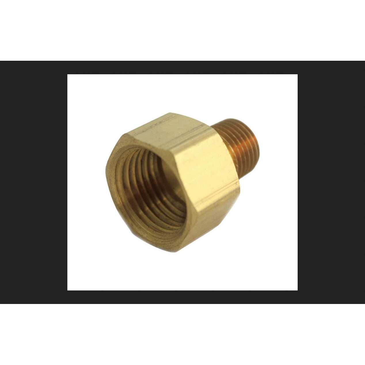 JMF Brass Pipe Reducer Coupling, 1/4 FPT x 1/8 MPT - Image 3
