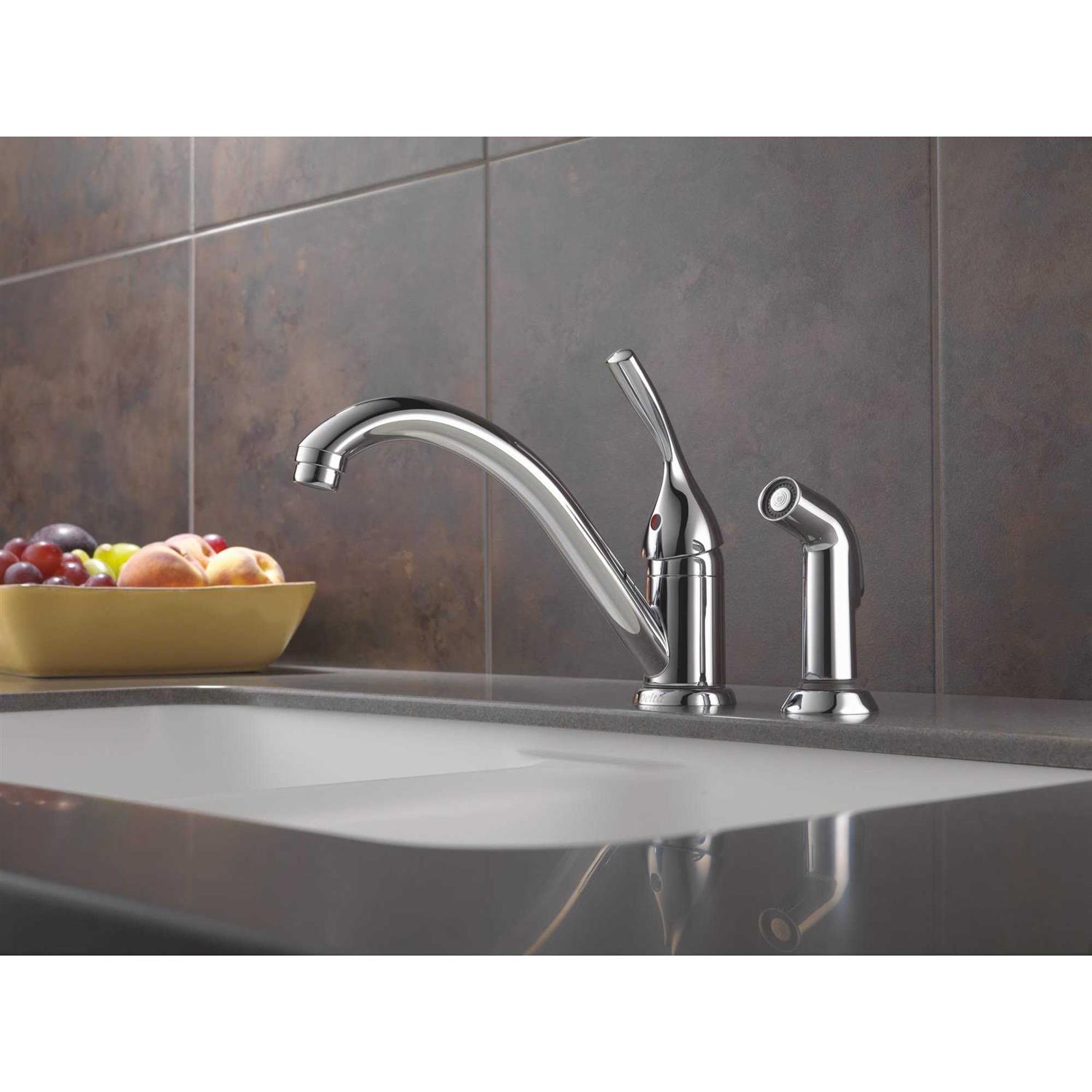 Delta Classic Single Handle Kitchen Faucet with Spray 175-DST - Image 3