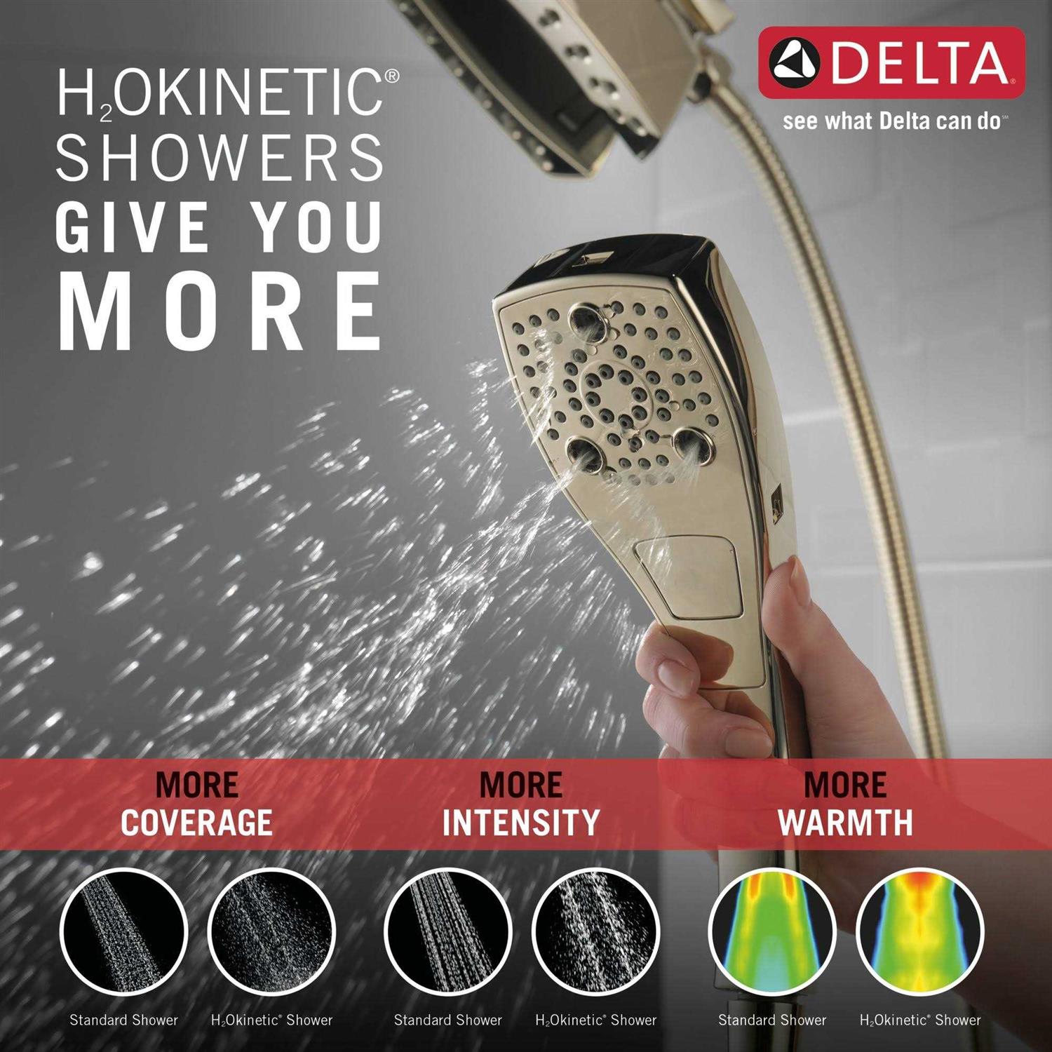 Delta H2Okinetic In2ition 5-Setting Two-in-One 2.5 GPM Shower - Image 3