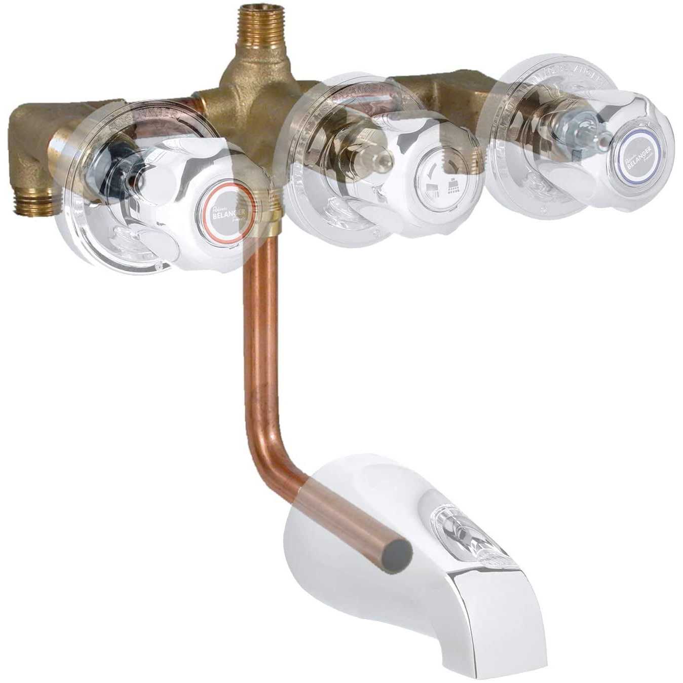 Belanger 3060W Showerhead and Bathtub Faucet with Knob Handles - Image 4