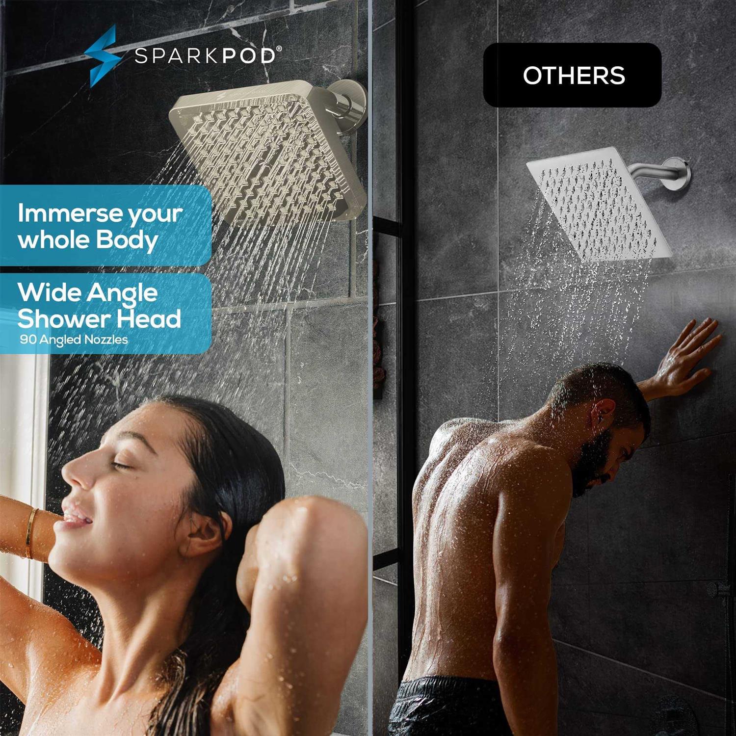 SparkPod Fixed Shower Head High Pressure Rain Luxury Modern Look - Image 3