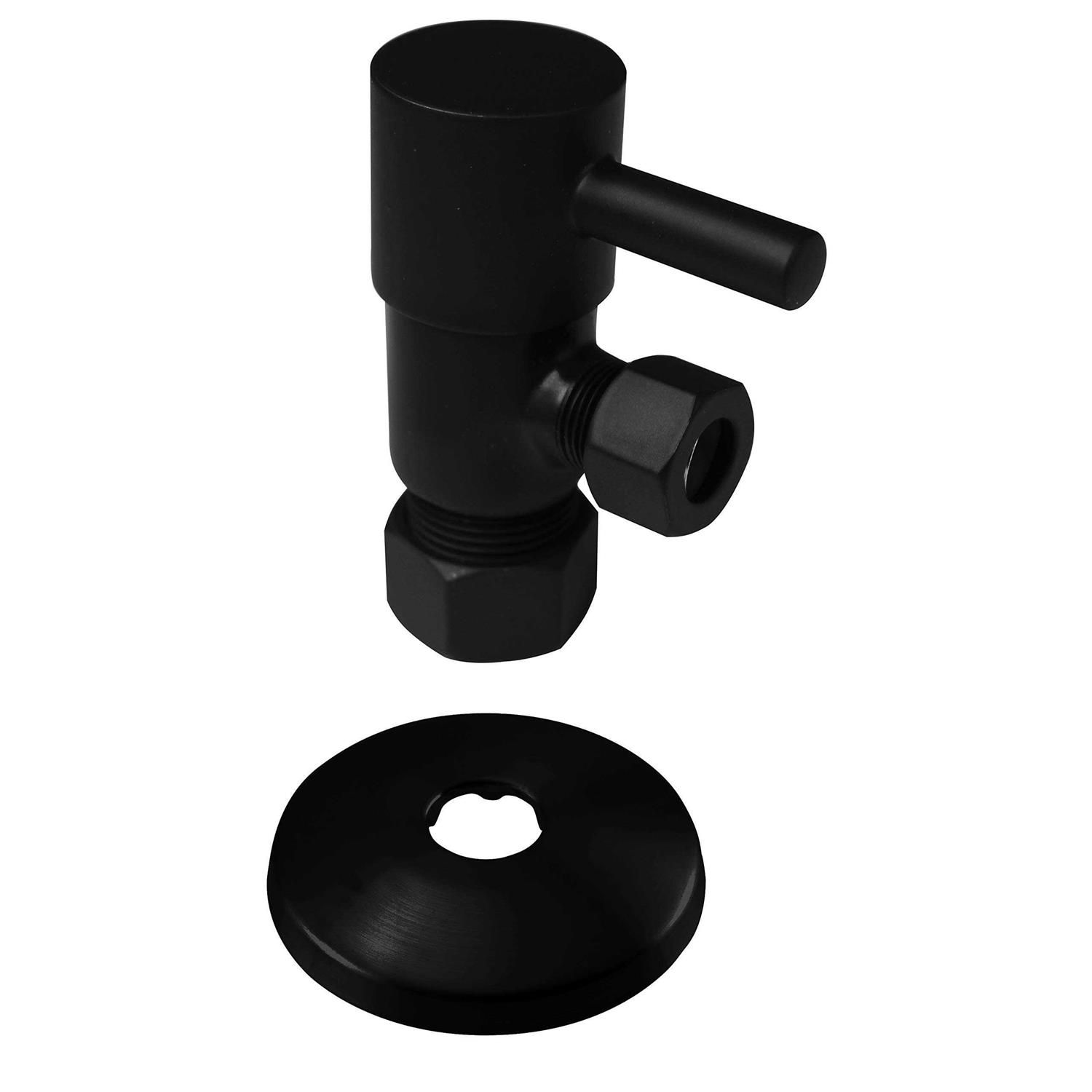 Westbrass D105QR-62 Round Lever 1/4-Turn Angle Stop 1/2 inch Copper x 3/8 inch Compression - Image 3