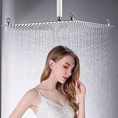 Saeuwtowy 20 inch Large Rainfall Shower Heads High Pressure Stainless Steel Bathroom Rainfall Shower Head Ultra-thin Waterfall Full Body Cover - Image 3